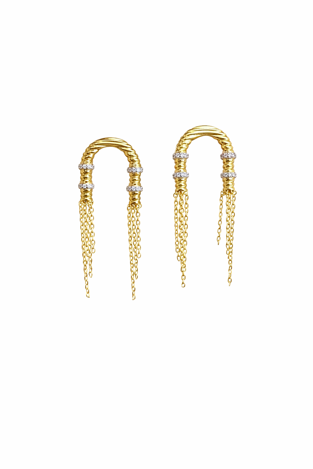 Leonie Köprü Altın kaplama Gümüş Halka Küpe