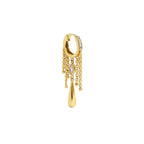 Lugo  Drop Markiz taşlı Zincirli Piercing Küpe