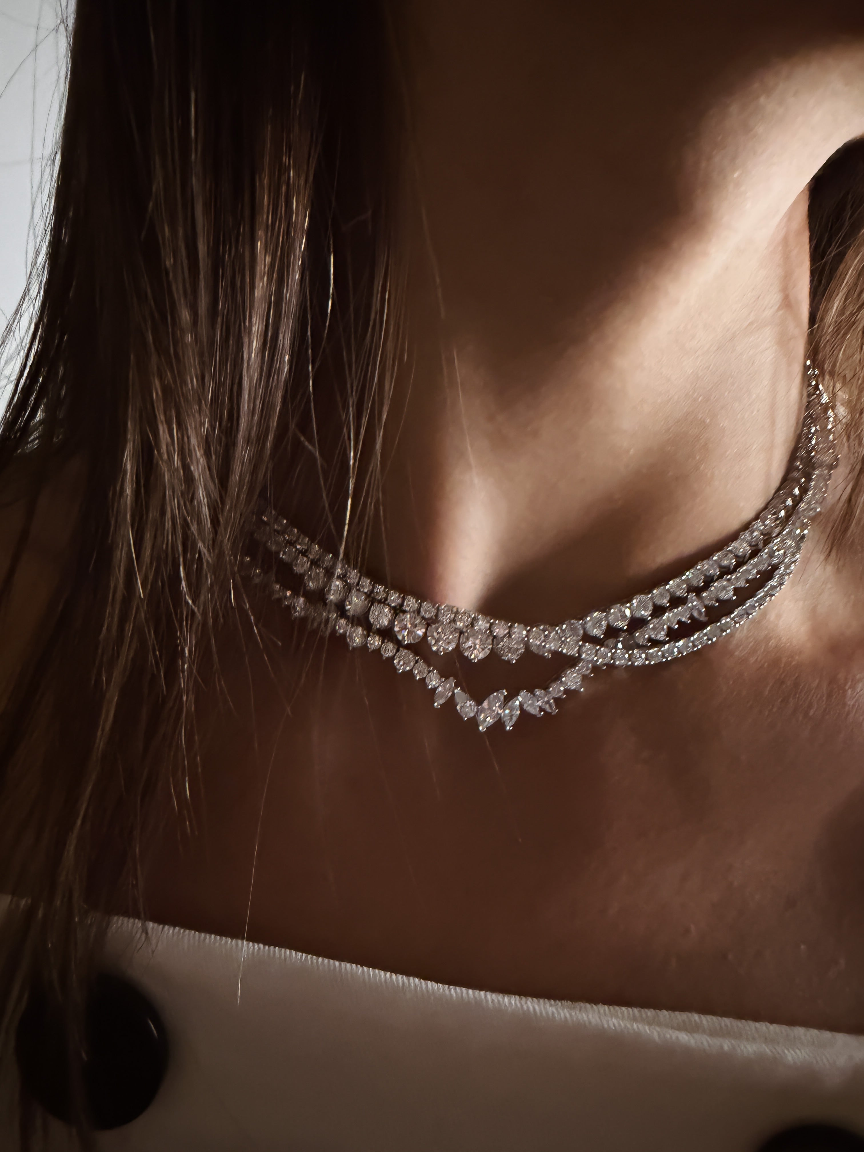 Lucca Markiz Gümüş Suyolu Kolye