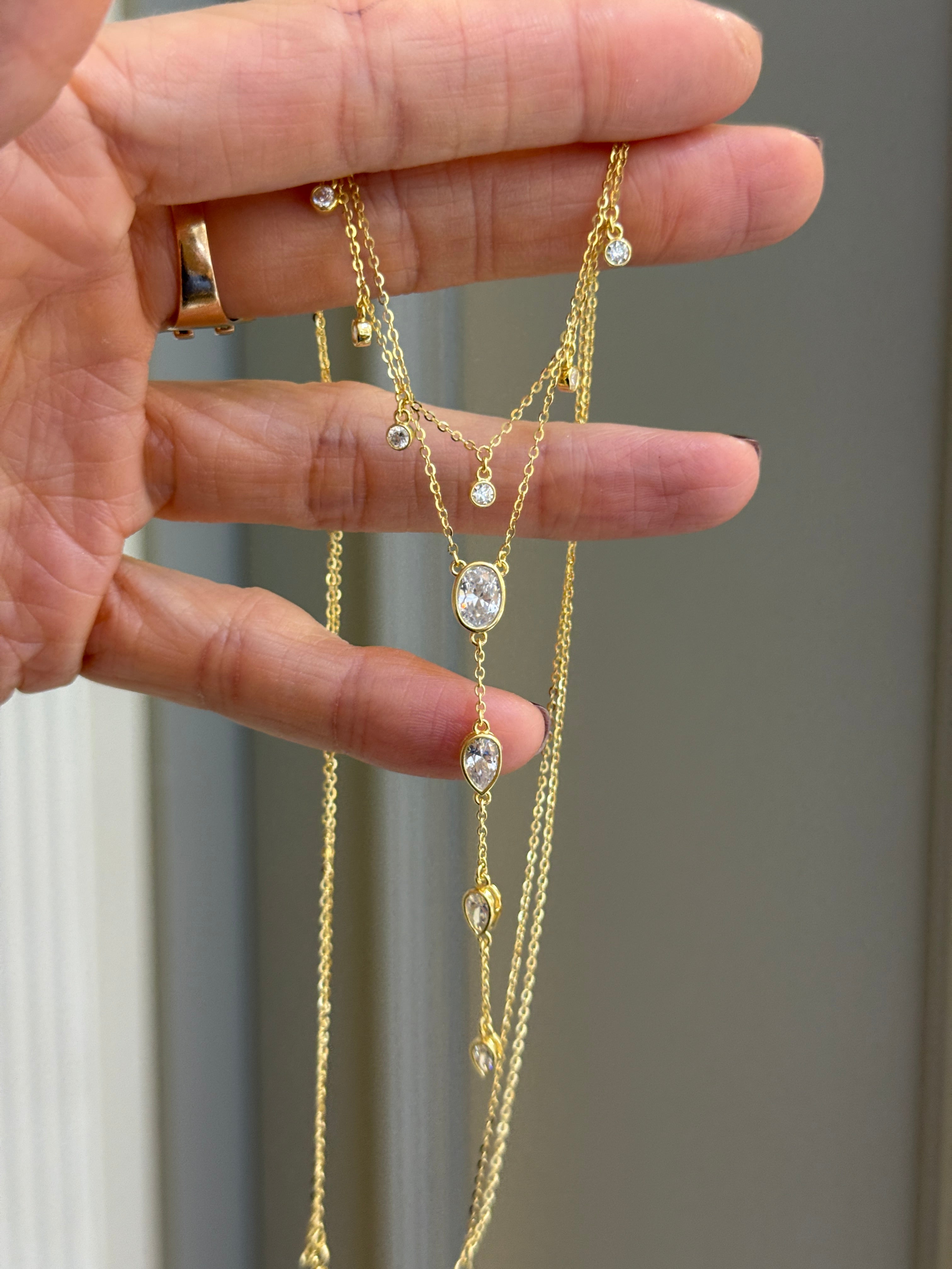 Minimal Damla Y Detaylı Gümüş Kolye