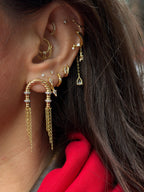 Leonie Köprü Altın kaplama Gümüş Halka Küpe