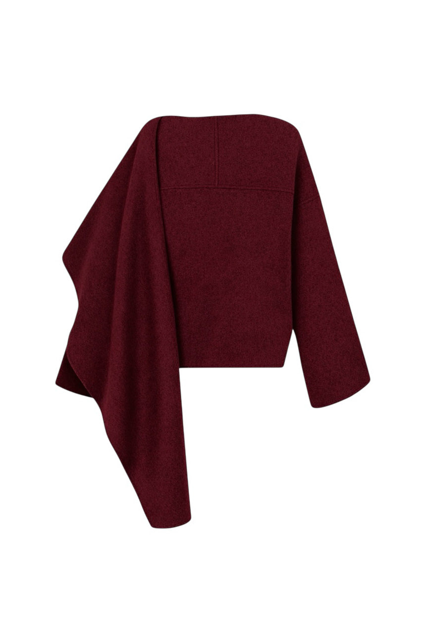Alexia Kaşe Atkılı Bordo Ceket arka