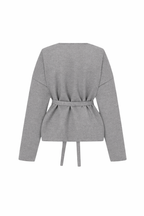 Şal Detaylı Kate Gri Ceket