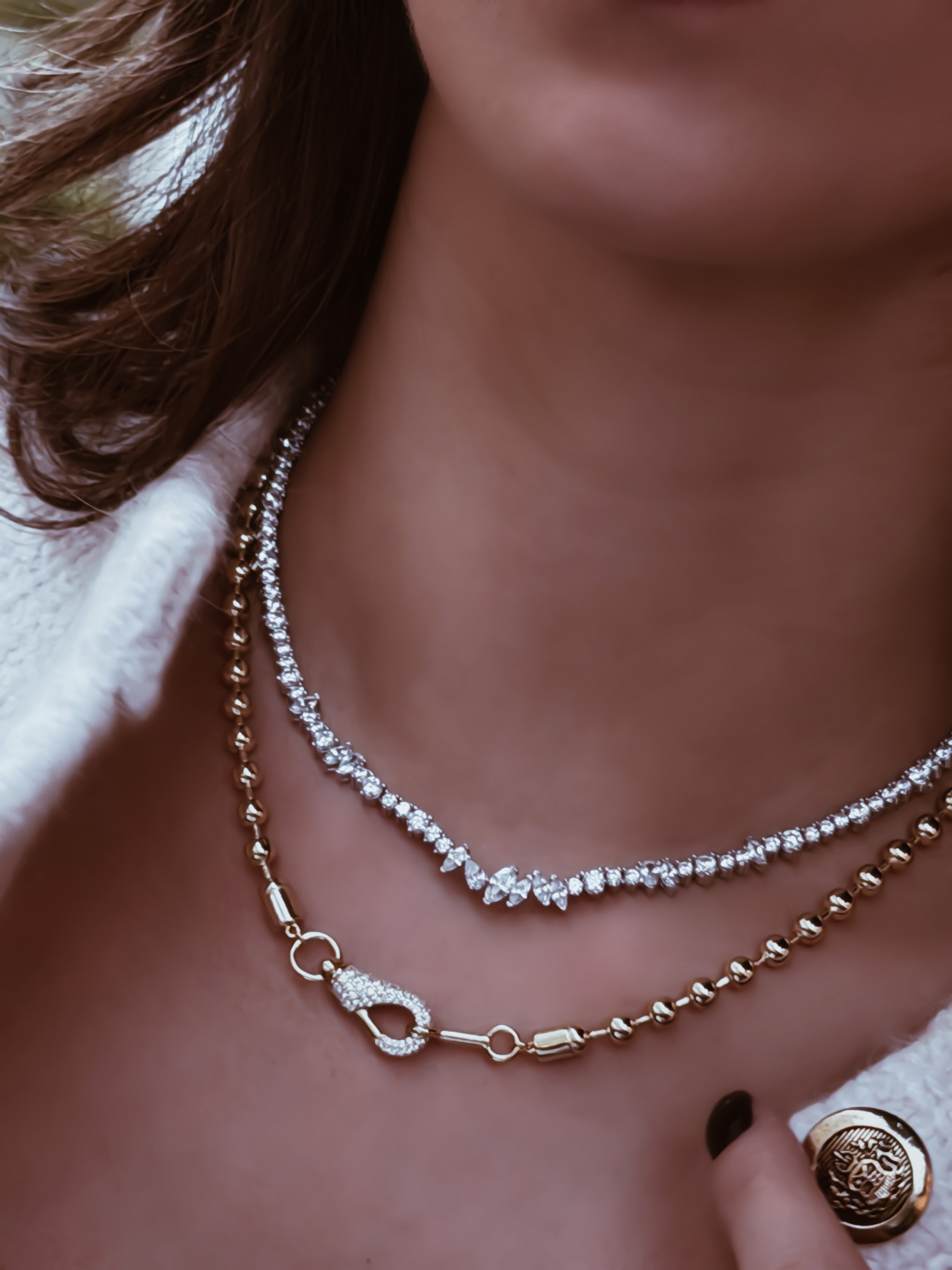 Lucca Markiz Gümüş Suyolu Kolye