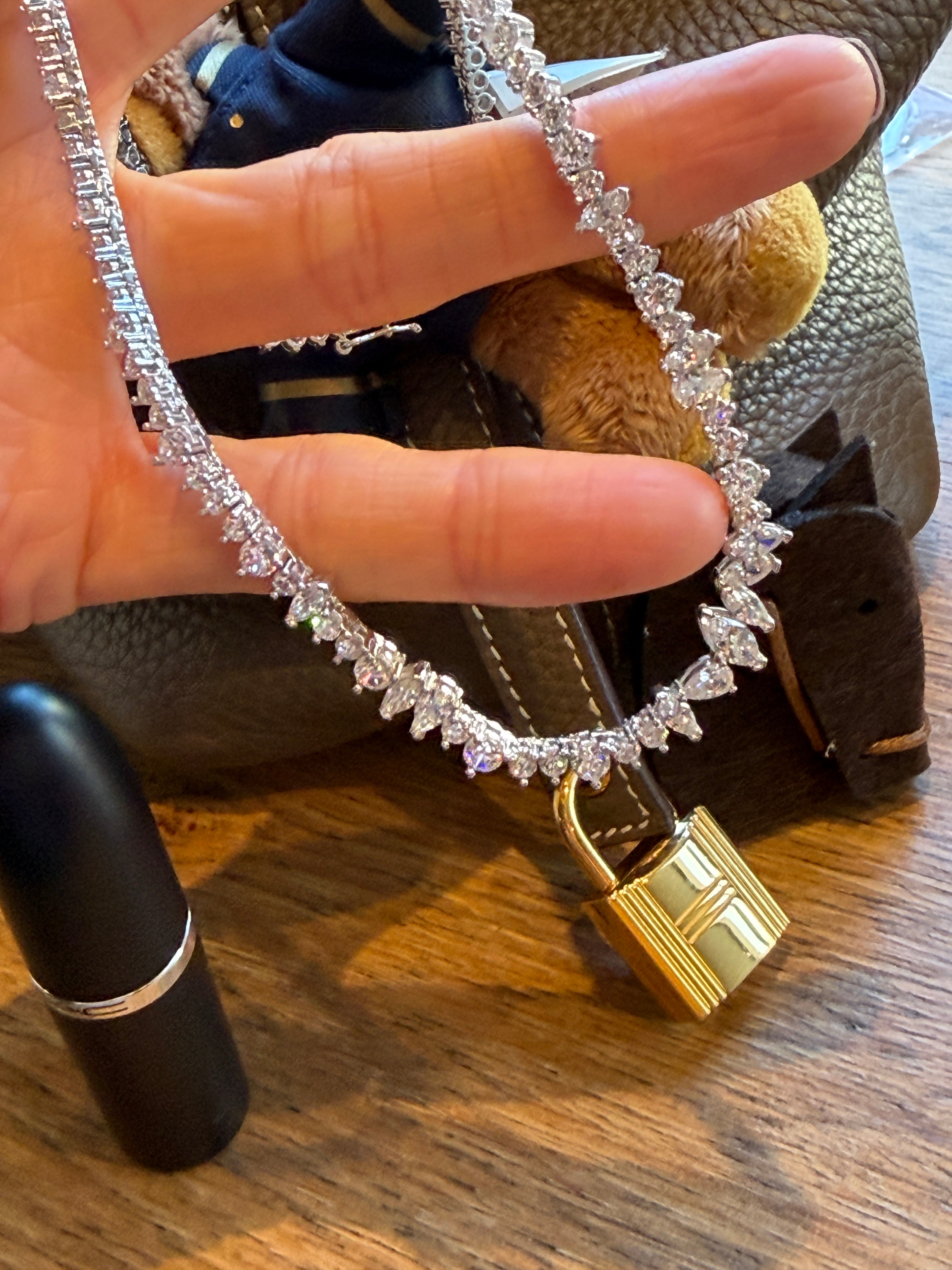 Lucca Markiz Gümüş Suyolu Kolye