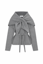 Şal Detaylı Kate Gri Ceket