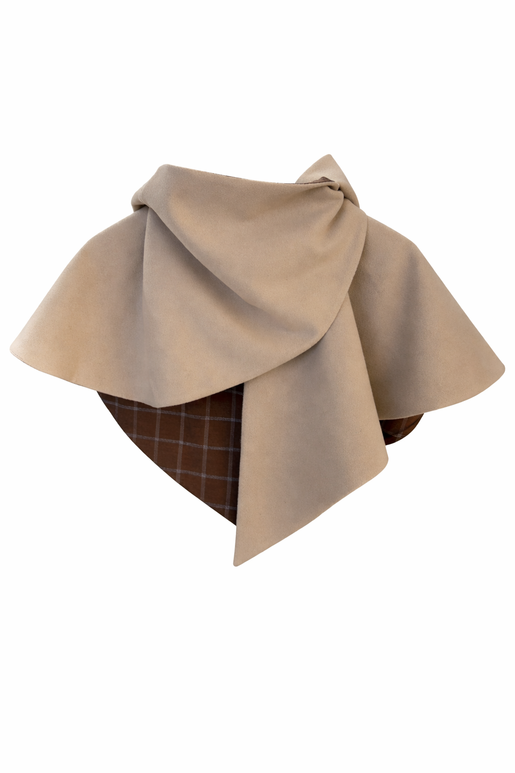 Alice Kaşe Kapşionlu Bej Pelerin