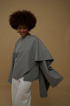 Alexia Kaşe Atkılı Gri Ceket