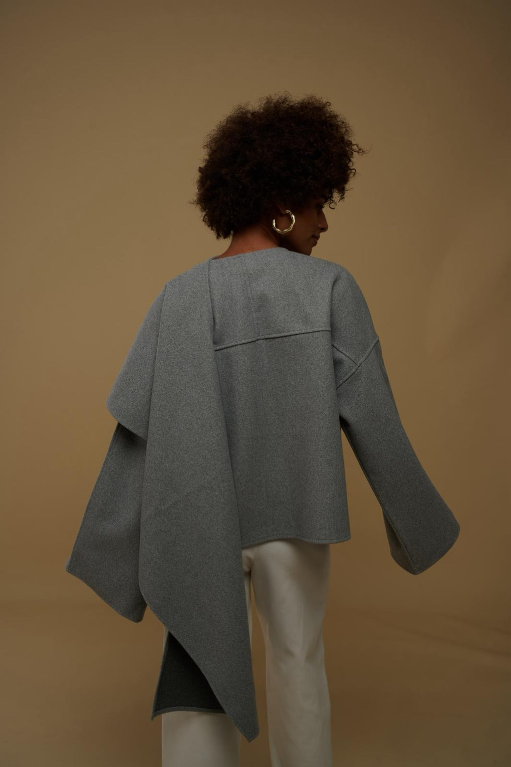 Alexia Kaşe Atkılı Gri Ceket