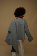 Alexia Kaşe Atkılı Gri Ceket